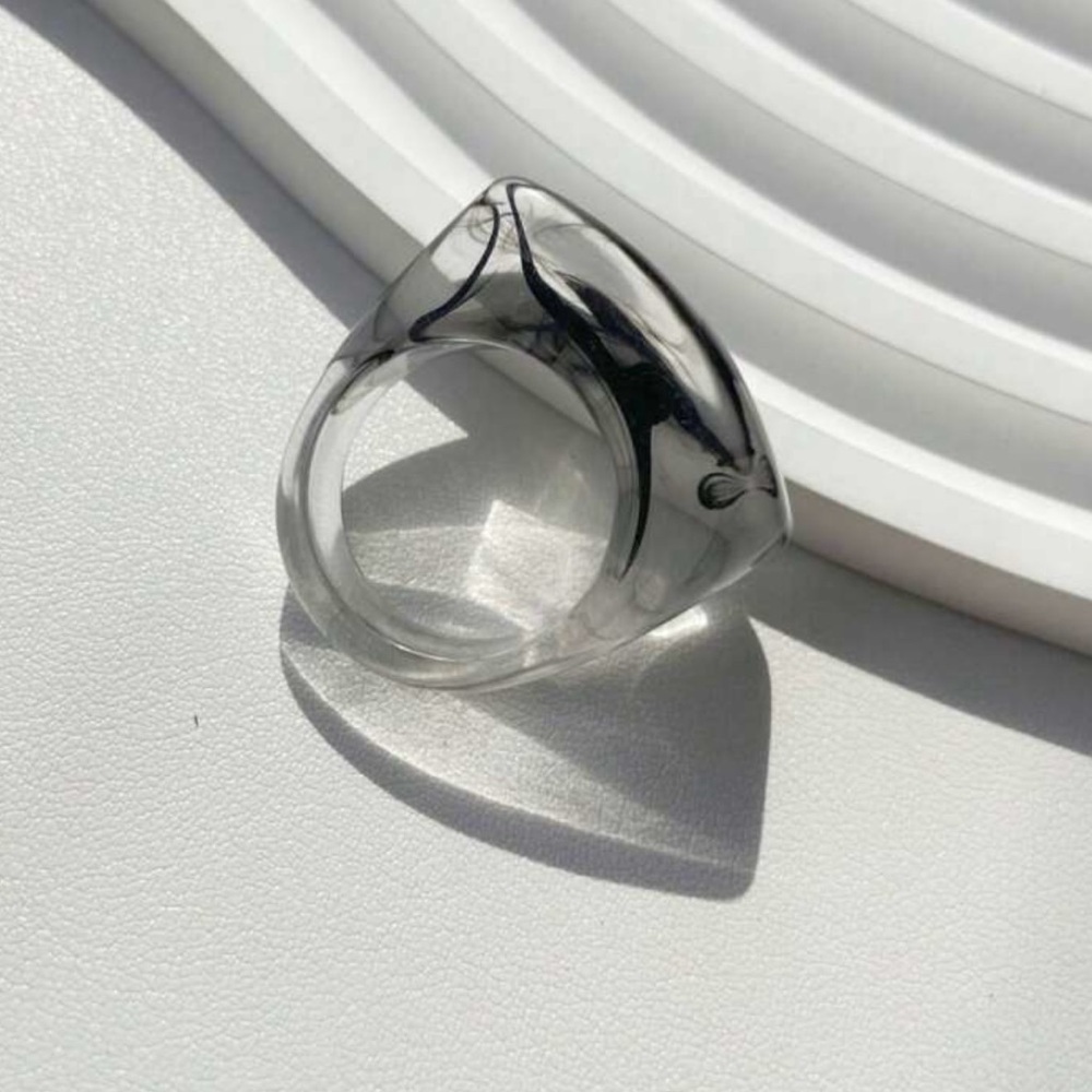 Black and Clear Acrylic Statement Ring